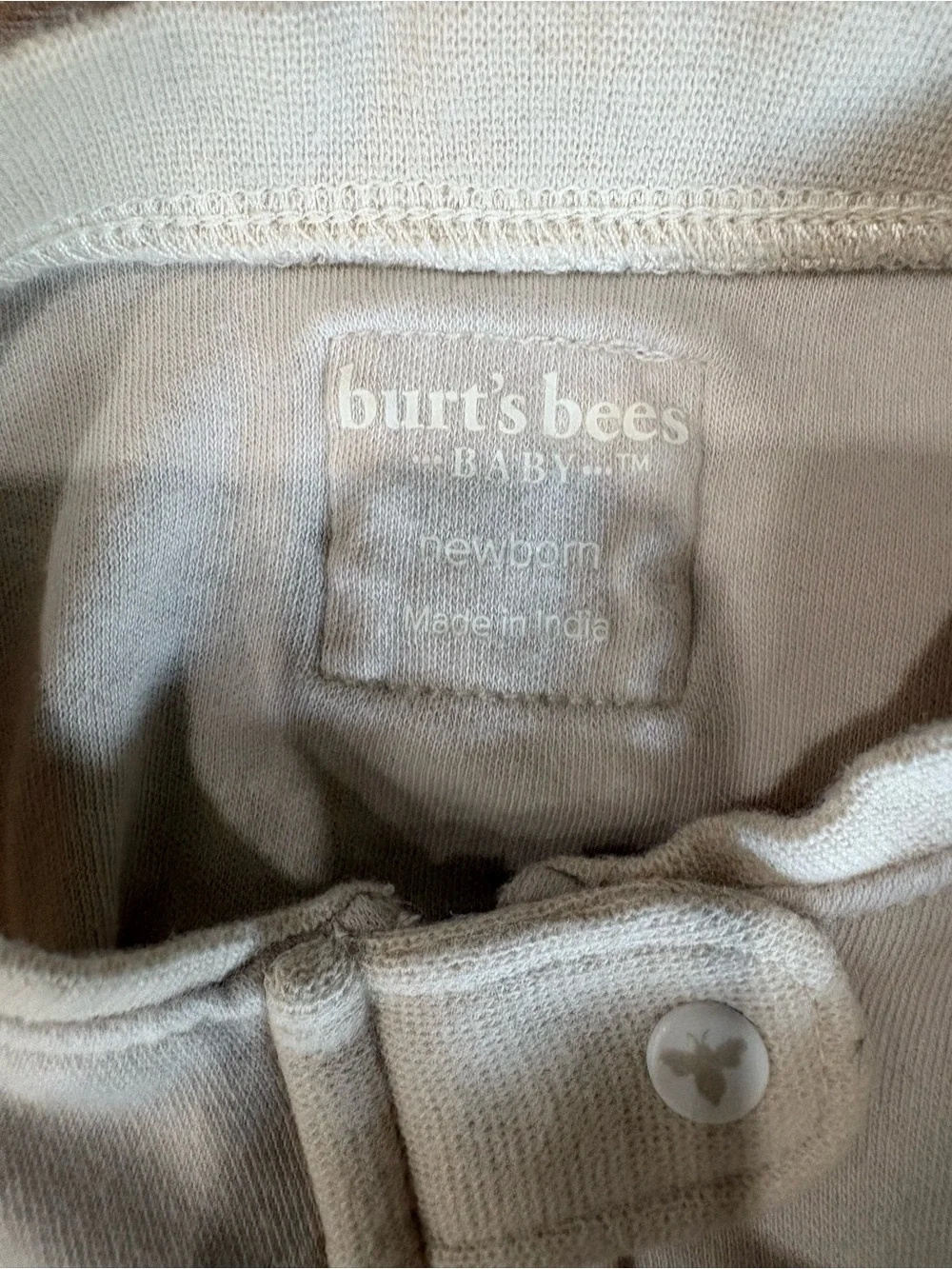 Burt's Bees Neutral Stripe and Cloud Footed One-Piece Set